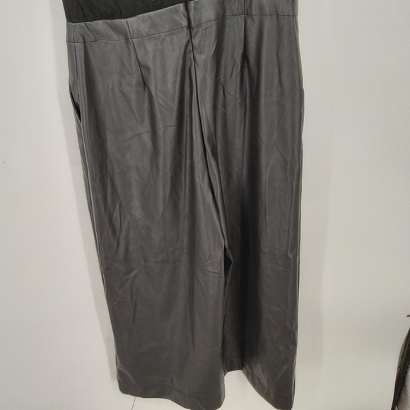 H FOR HALSTON NWT 16 FAUX LEATHER JUMPSUIT - Picture 6 of 8